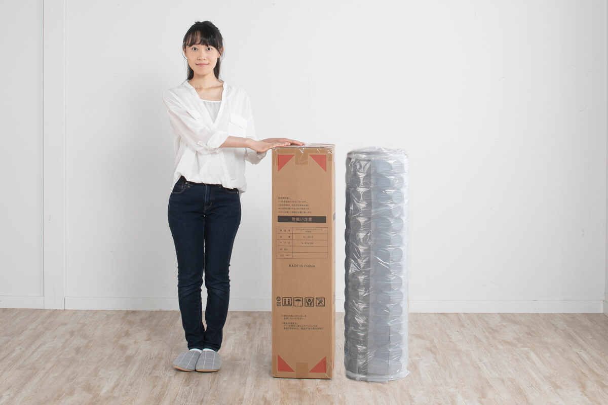 真空圧縮ロール梱包により衛生的で搬入スムーズ