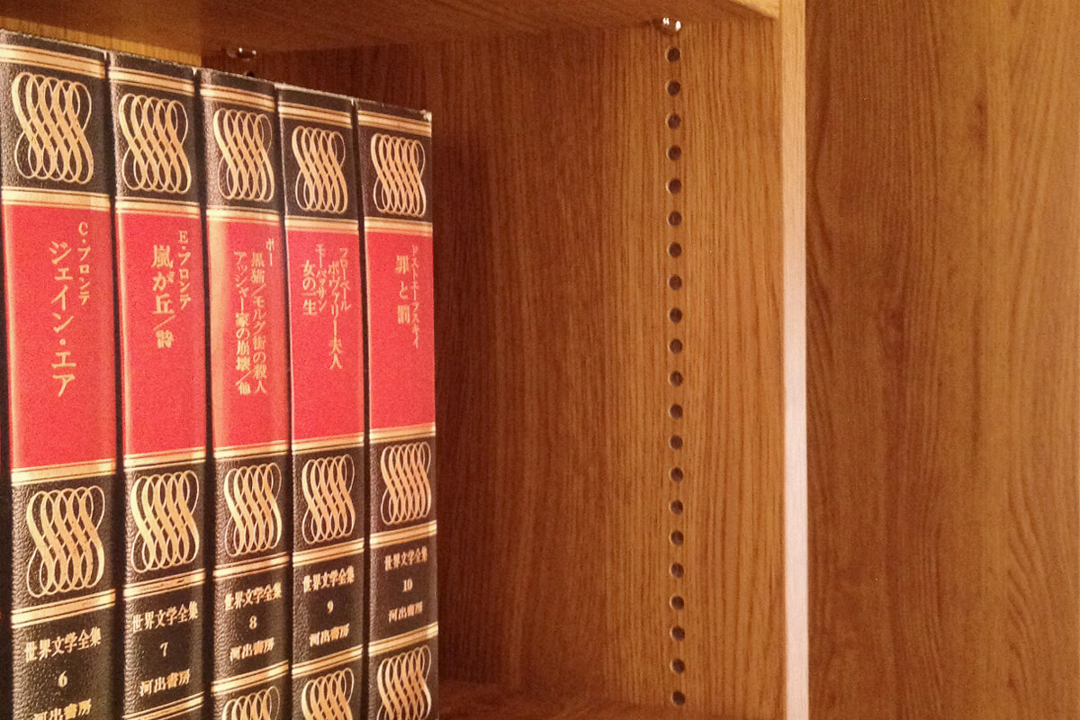 1cm刻みで棚板が調整可能